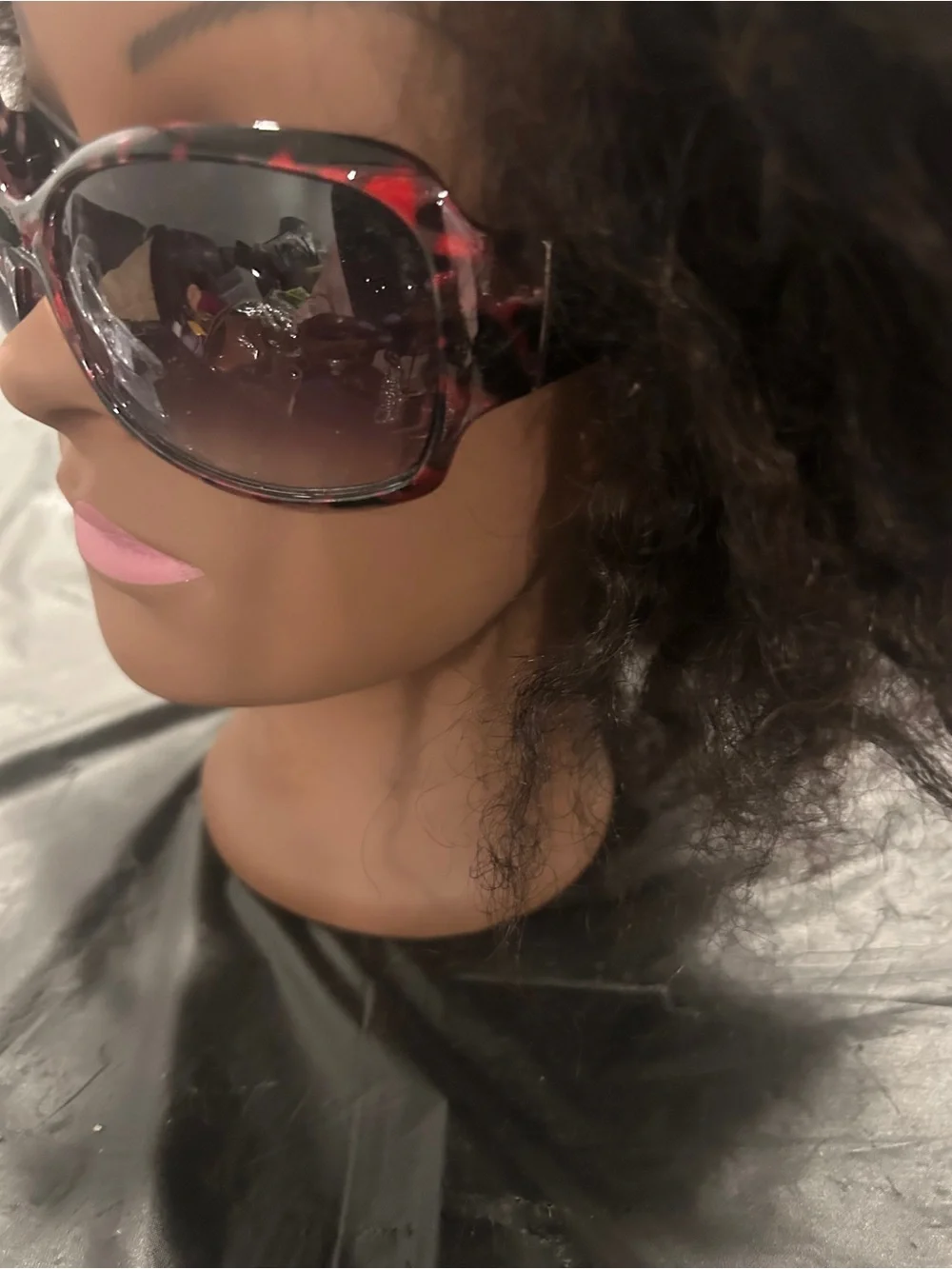 Revlon Oversized Red Tortoiseshell Gradient Lens Sunglasses